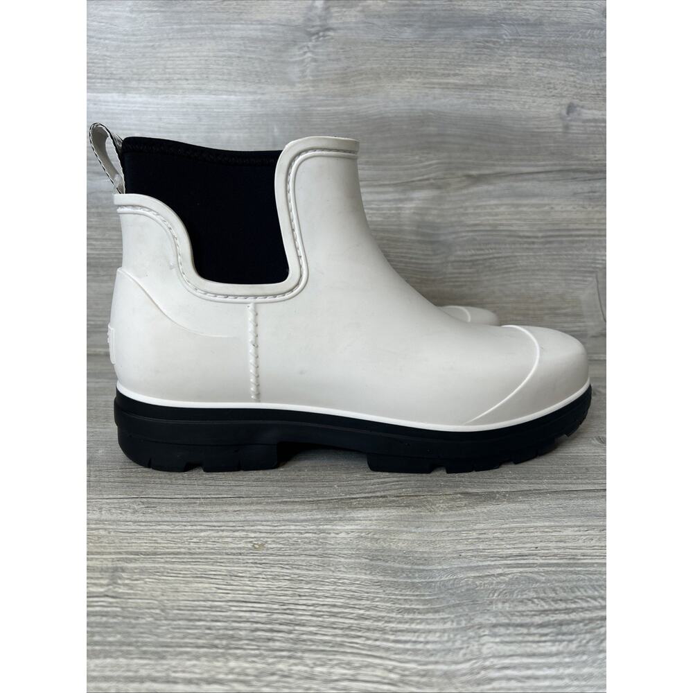 UGG Droplet Black & White Waterproof Chelsea Rain Boots 1130831 Women's Size 11